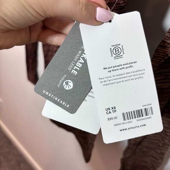 ATHLETA Flurry Seamless Turtleneck NEW with tags Size XS Wren Rustic Beige - Picture 12 of 16